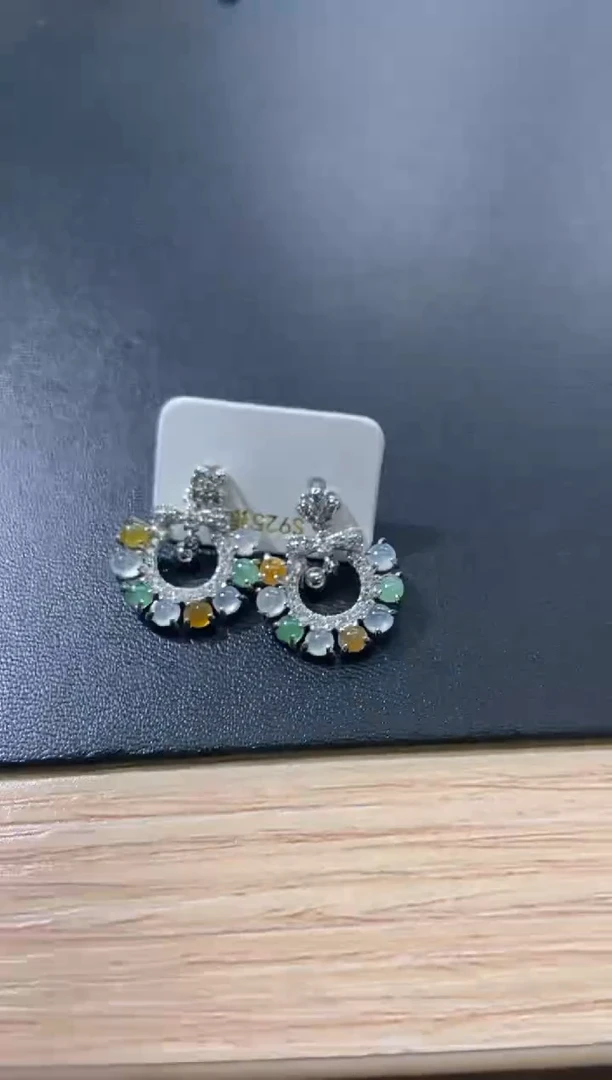 未镶嵌翡翠耳饰天然翡翠A货36多样性发一