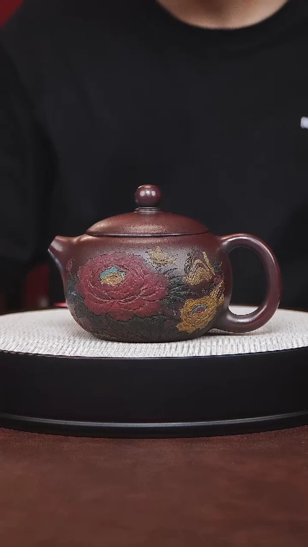 茶杯紫砂宜兴紫砂 彩绘西施 高辉