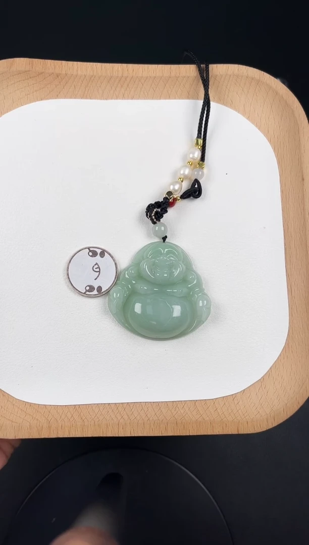 颈饰未镶嵌翡翠LH014翡翠冰绿大佛-2