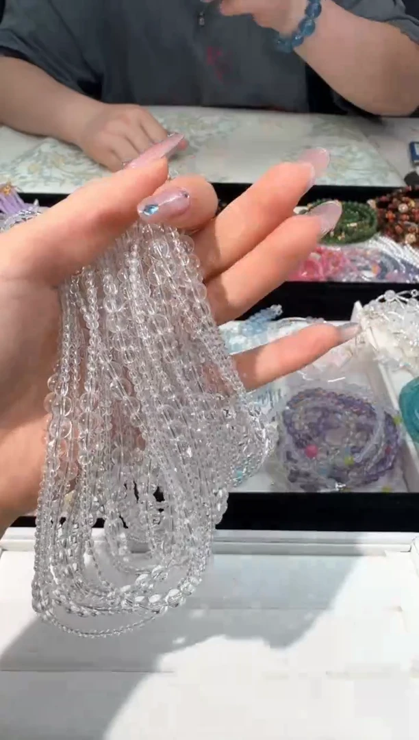 水晶手链银S925镶嵌H005白水项链