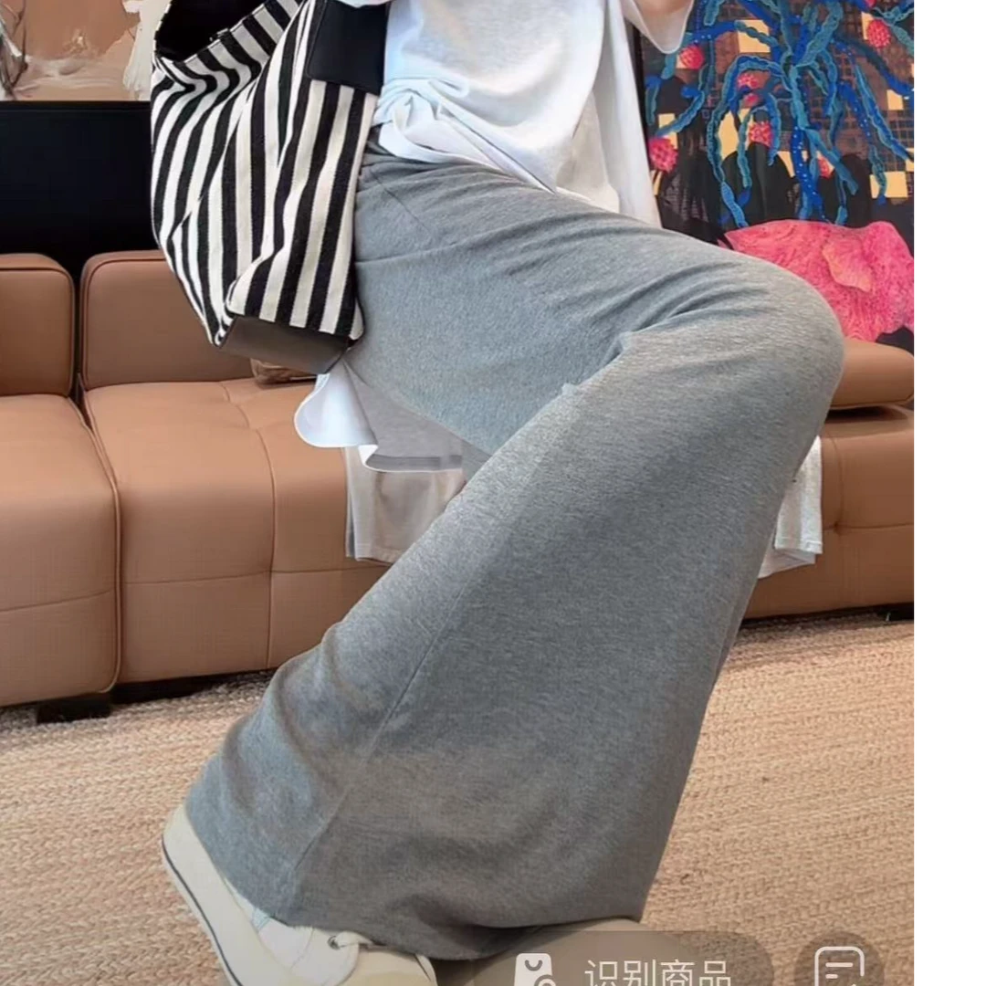 徐靖靖【慵懒裤】法式通勤百搭洋气高腰阔腿裤子女夏季新款2506116