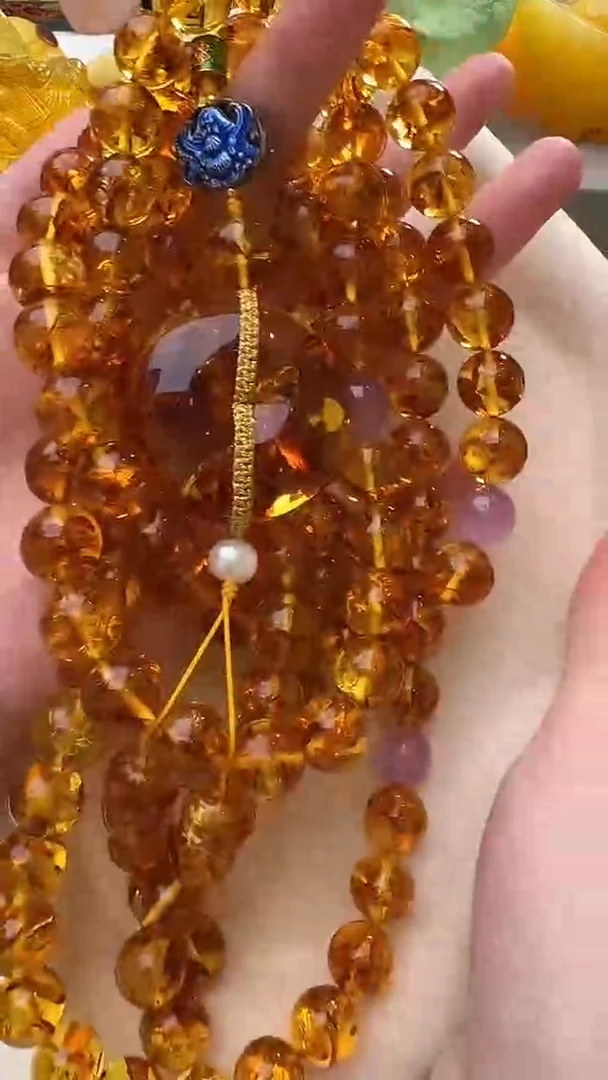 琥珀颈饰未镶嵌项链