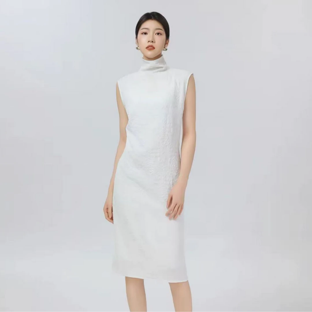 AMASS/阿玛施新款夏季新中式气质优雅肌理感连衣裙-附内搭 550017