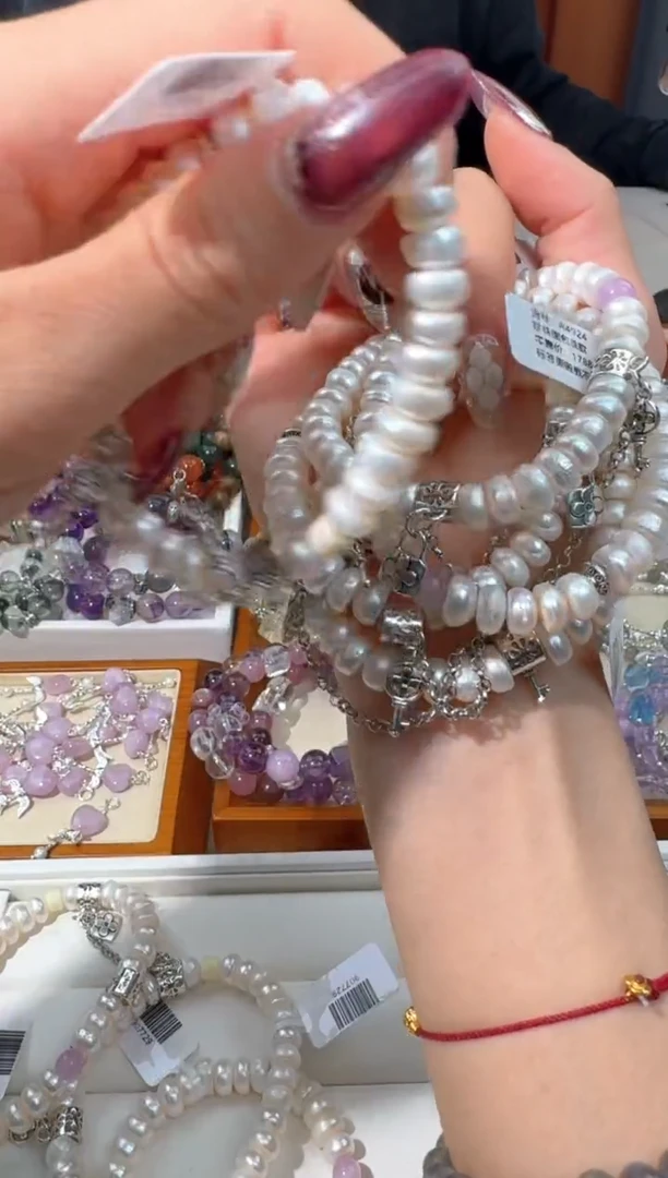 【闪购商品】淡水珍珠手绳未镶嵌E011珍珠面包珠链条设计款