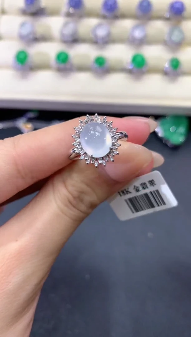 【闪购商品】翡翠戒指18K金镶嵌a80