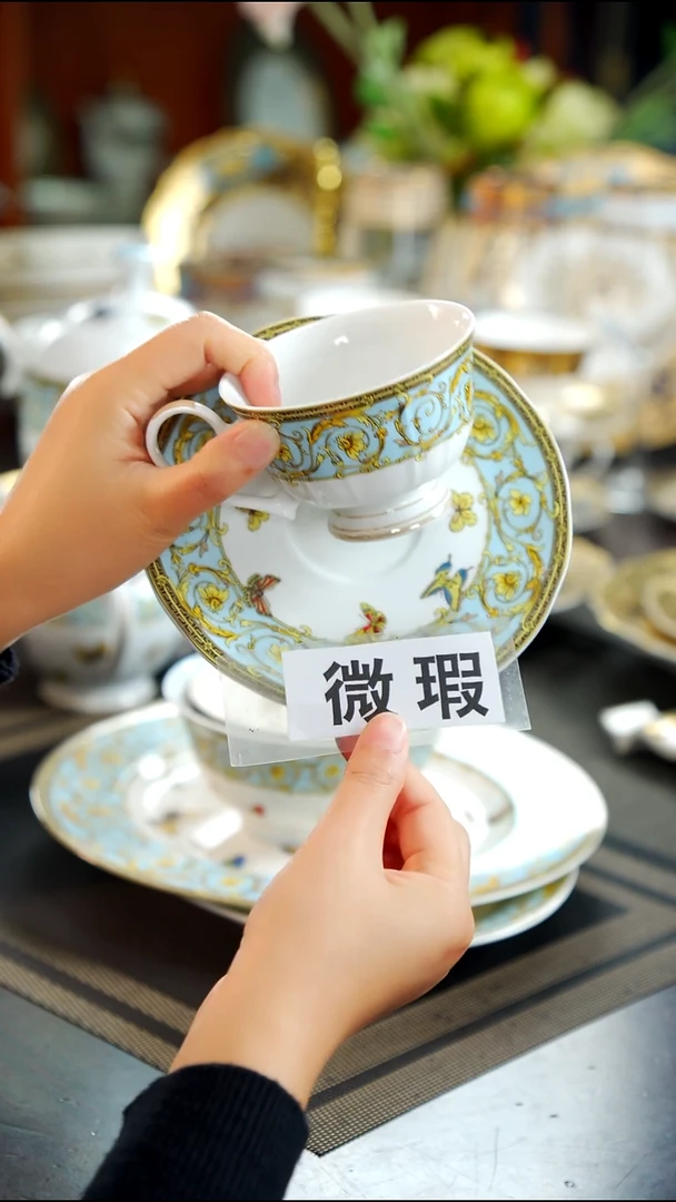 瓷片咖啡杯碟   1套