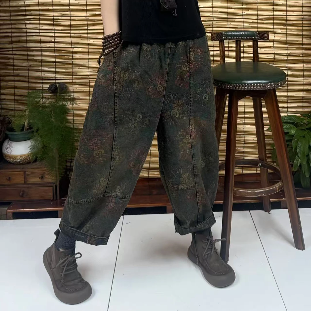 8865-1单层立体口袋印花牛仔裤（长88，90-150斤）