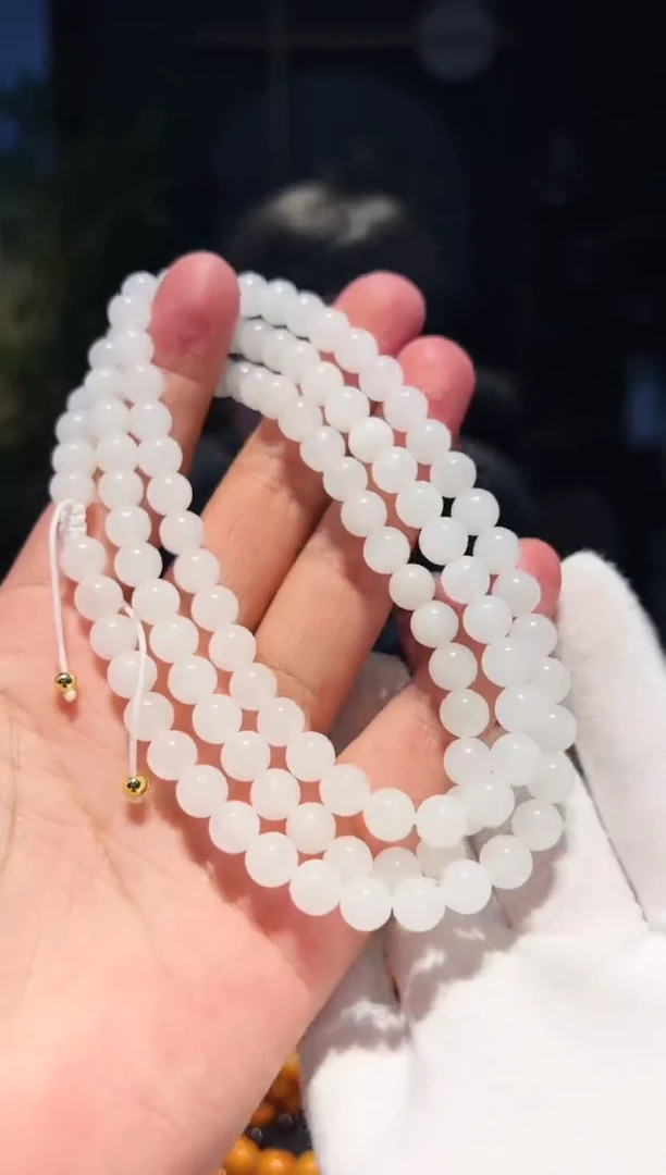 手串未镶嵌和田玉8+108多圈