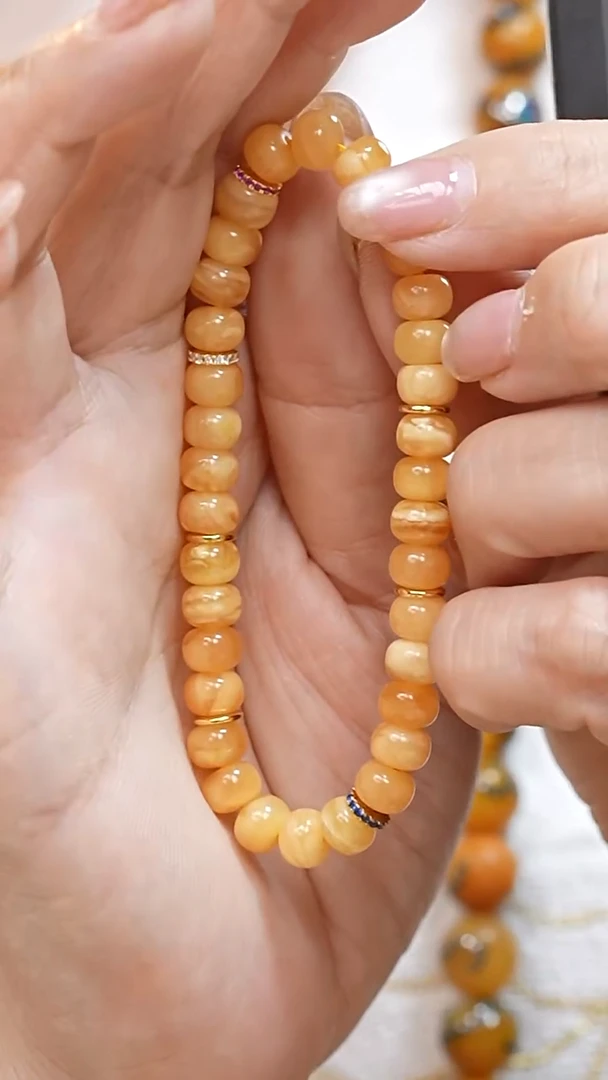 蜜蜡颈饰未镶嵌3464天然蜜蜡珠宝奇石全部保真