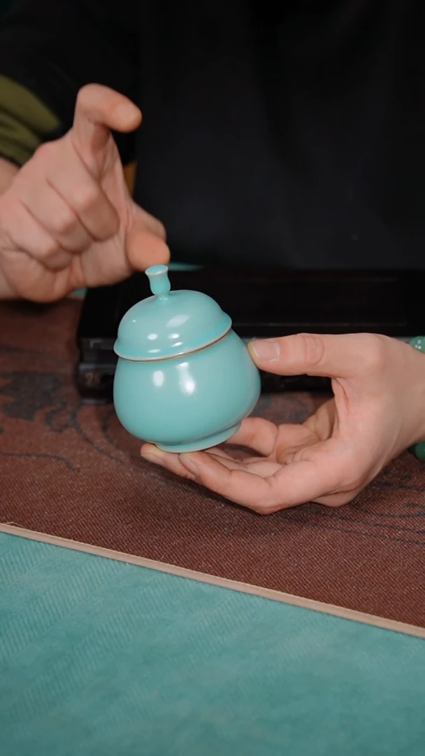 【闪购商品】63-3官帽茶仓（天青微蓝不完美）送杯