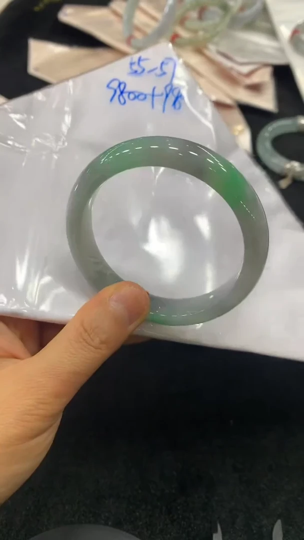 未镶嵌手镯翡翠圆条55-57买断价不退换