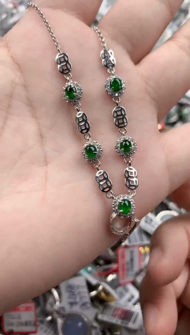 银S925镶嵌戒指翡翠7777----9