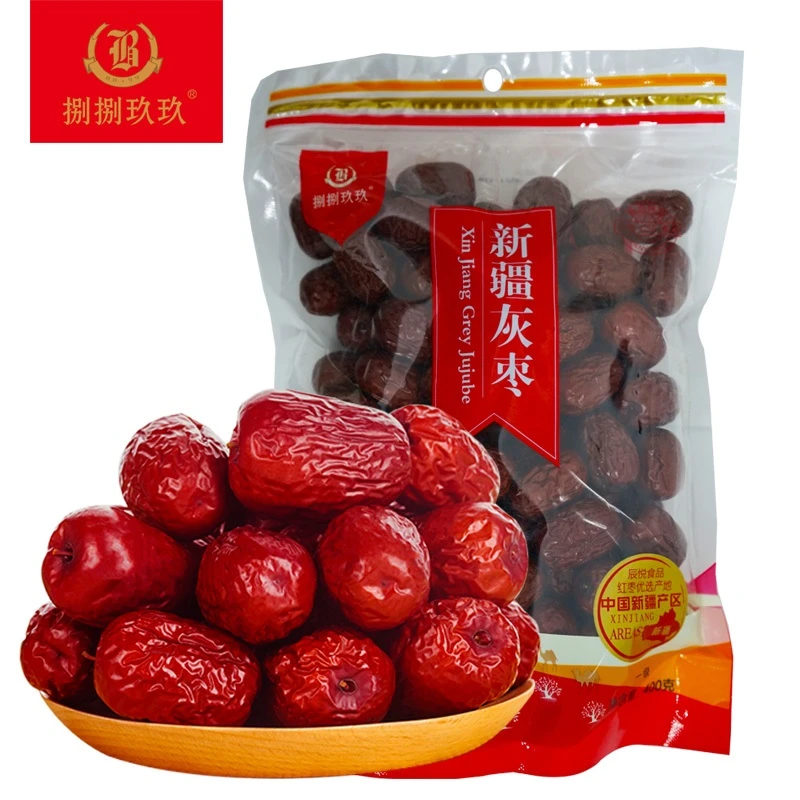 新疆灰枣若羌红枣一级400克特产零食免洗皮薄肉厚