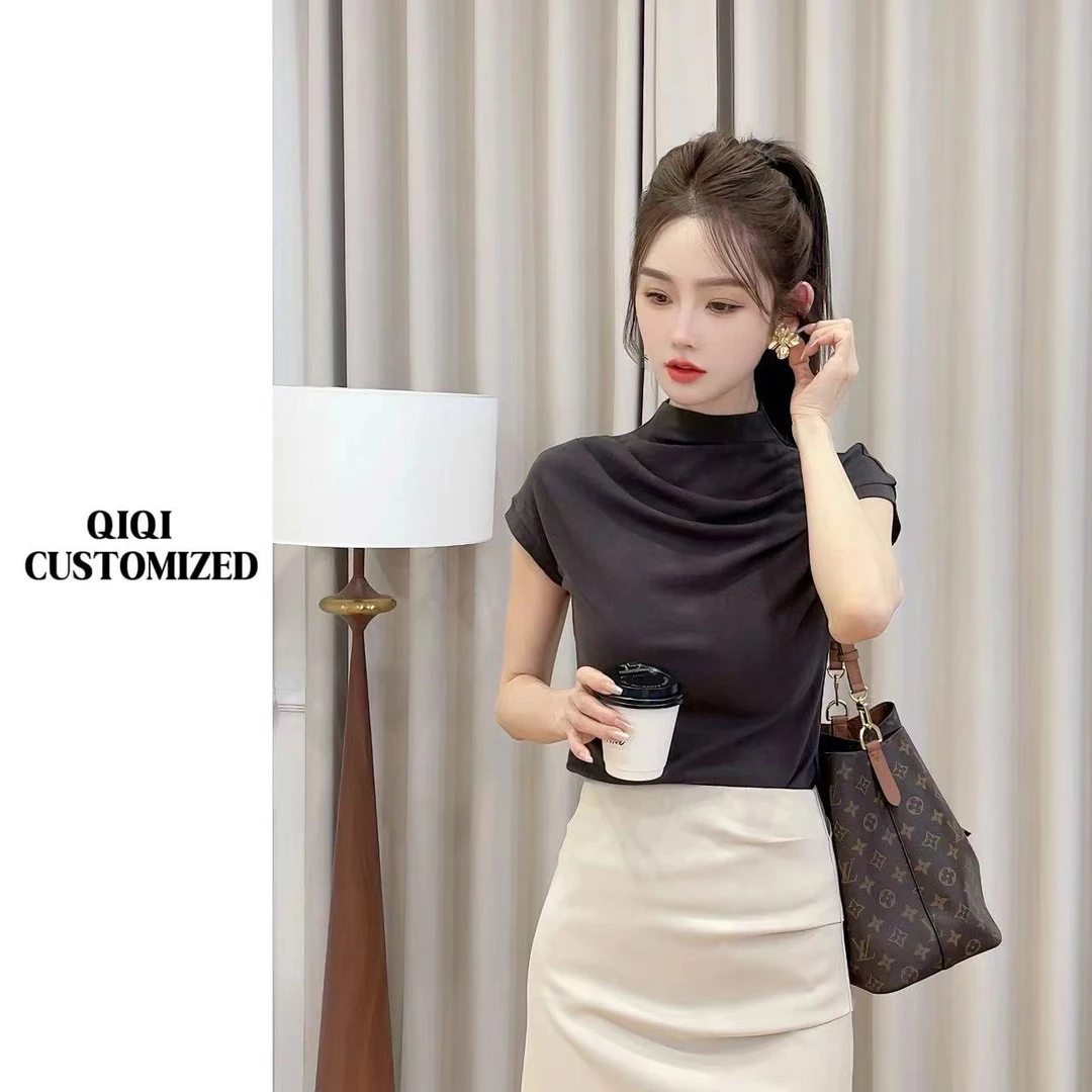 【戚戚高级定制】早秋女时尚气质简约纯色百搭显瘦飞飞袖小衫#5115