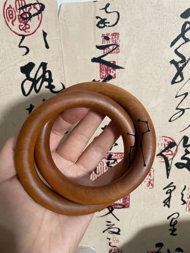 非金属木质手镯 天然雷击枣木乾坤圈内径张道长推荐打坐乾坤镯