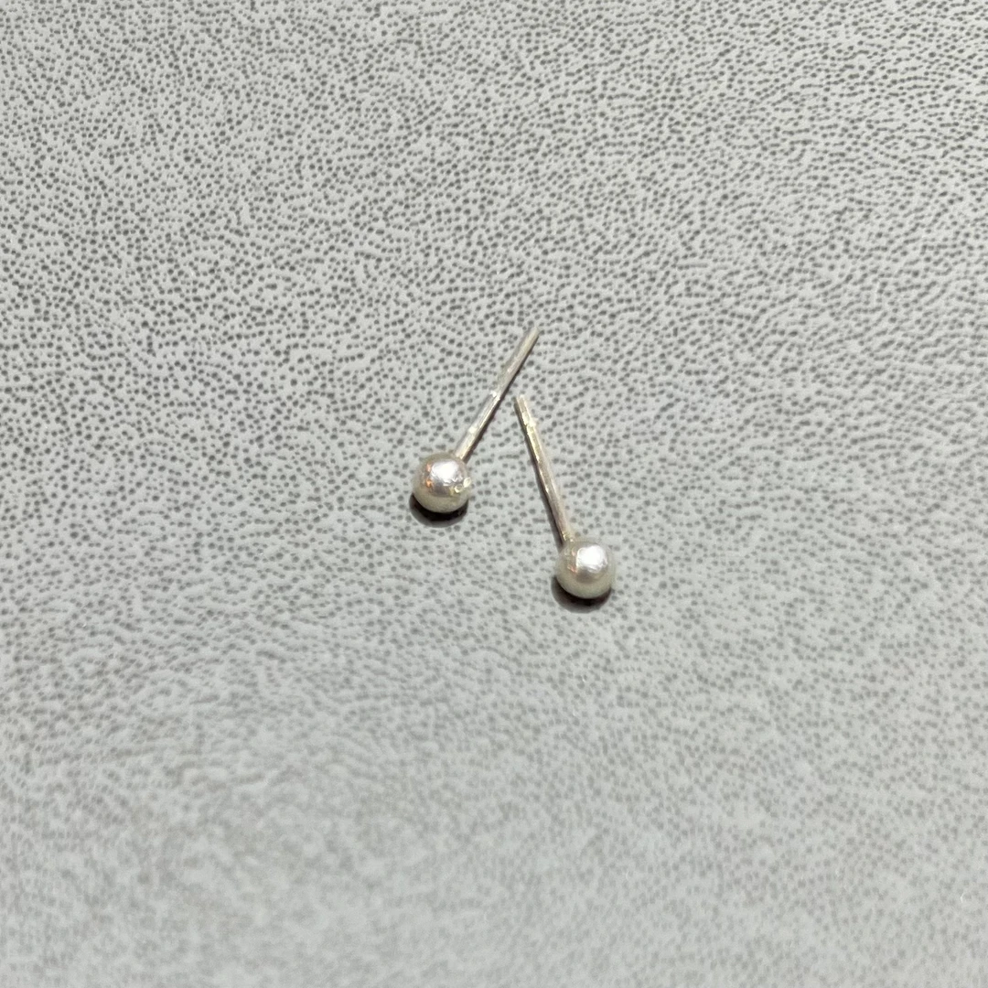 足银银制品 好好苹苹下单 足银耳饰 泡泡实心钉钉3.5mm（无耳堵）