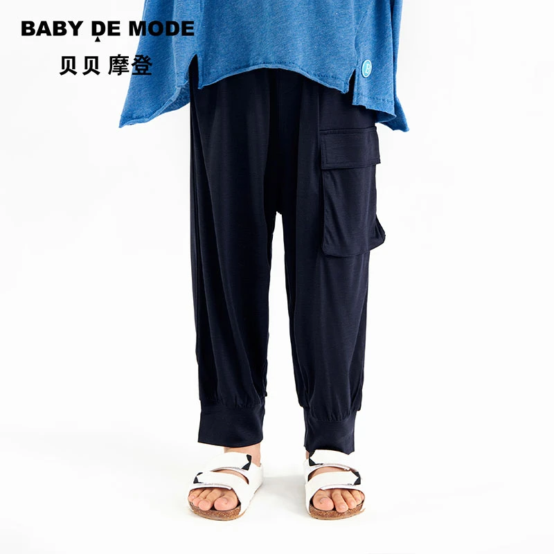 Baby De Mode/贝贝摩登男童天丝八分针织裤X24UK09