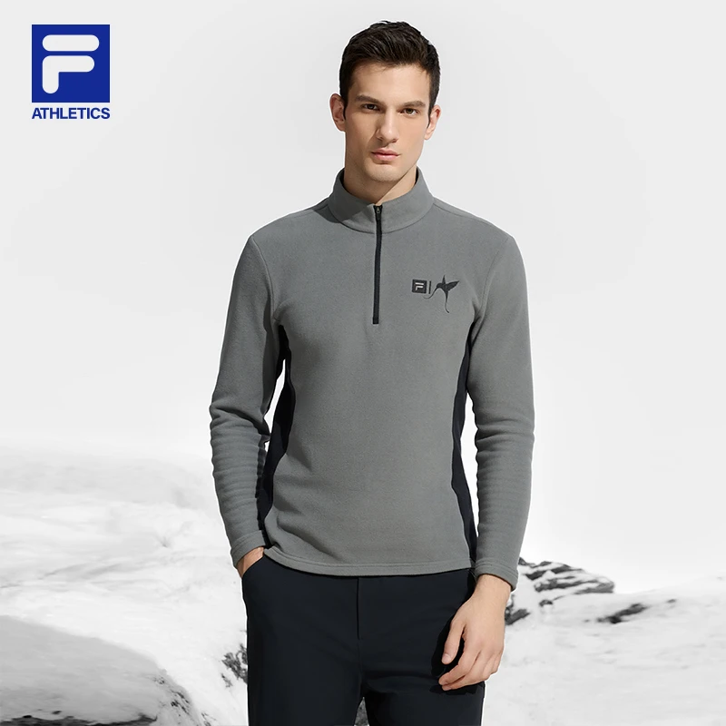 Fila/斐乐男子【加厚立领摇粒绒上衣】简明联名运动长袖A11M446207F