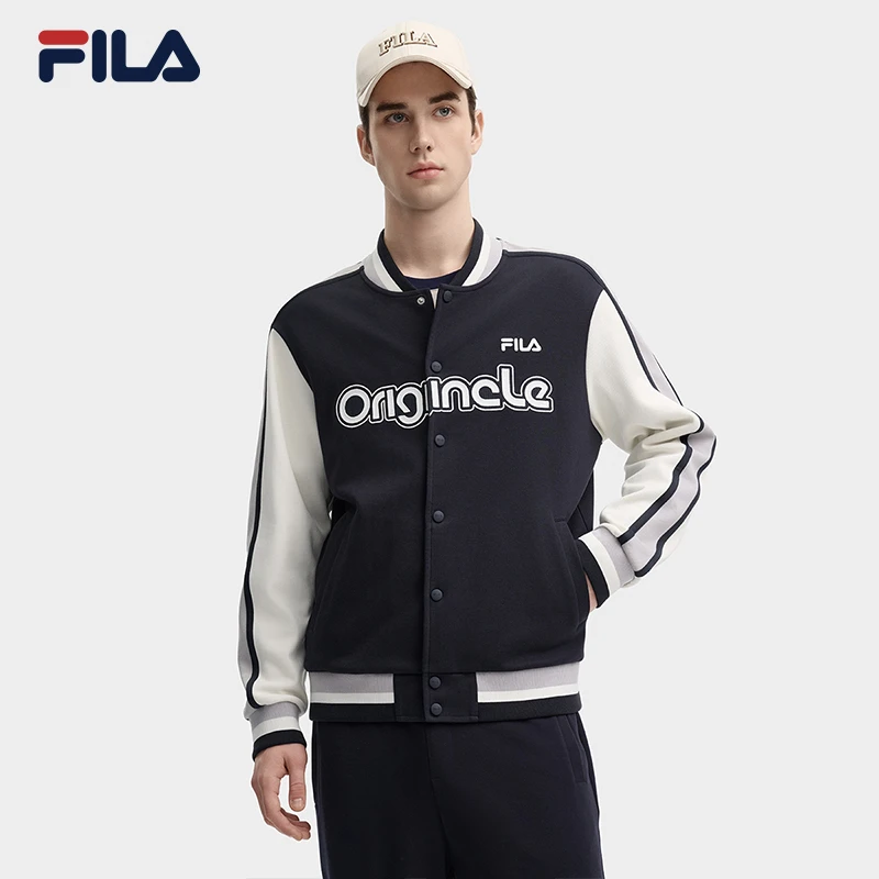 Fila/斐乐男士【复古加厚棒球服】秋季宽松潮流运动外套F11M439501F