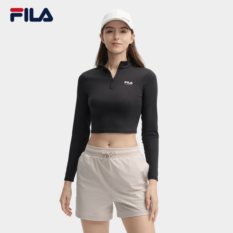 Fila/斐乐女秋季新款【时尚休闲显瘦高弹】修身长袖上衣F11W435205F