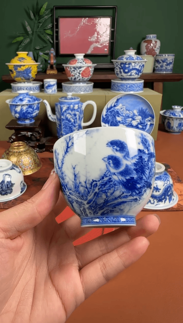 【闪购商品】杯景雨工坊 枯树寒雀图 杯杯