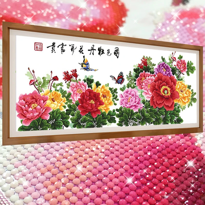 花开富贵牡丹花2025新款水晶钻石画满钻点钻贴钻十字绣客厅砖石秀