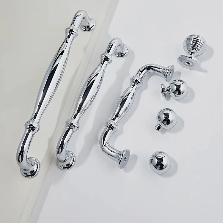 宝珀法式银色轻奢黄铜抽屉拉手美式奶油风圆球现代简约衣柜门把手