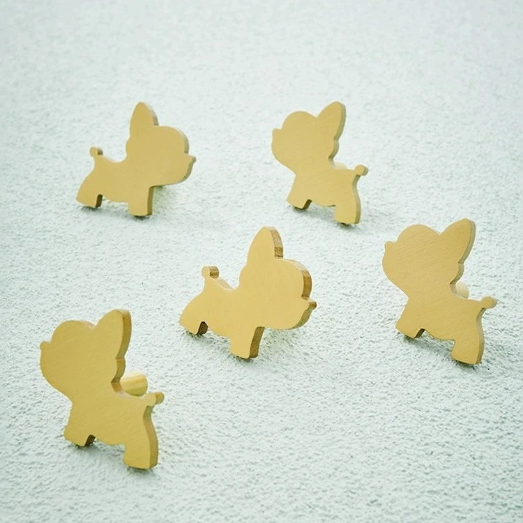 宝珀黄铜创意小狗衣柜门拉手现代简约个性儿童房抽屉橱柜单孔把手