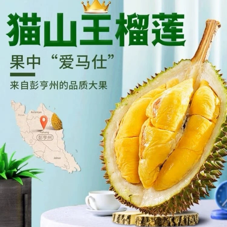 保五房 正宗马来西亚猫山王榴莲D197整粒带壳顺丰包邮