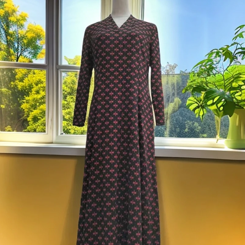 新款时尚高端定制长款显瘦连衣裙2521