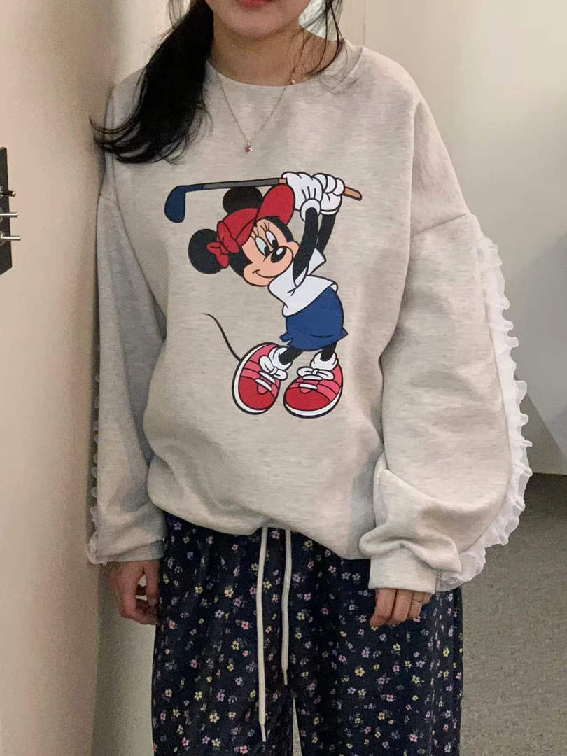 韩国东大门袖蕾丝加绒卫衣合辑No退换