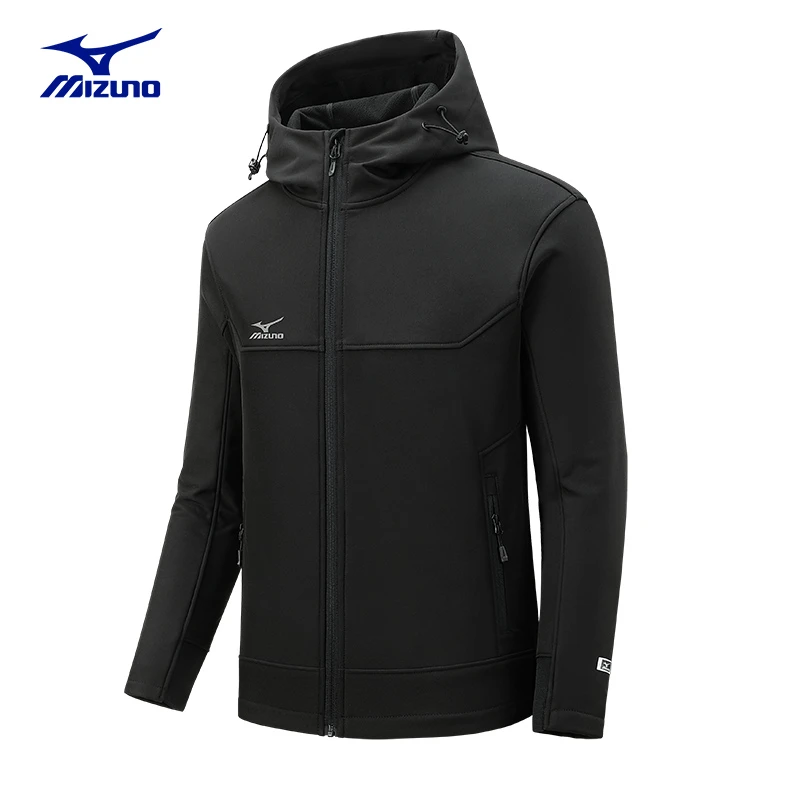 Mizuno/美津浓户外休闲夹克外套男女秋冬季防水软壳衣连帽登山服