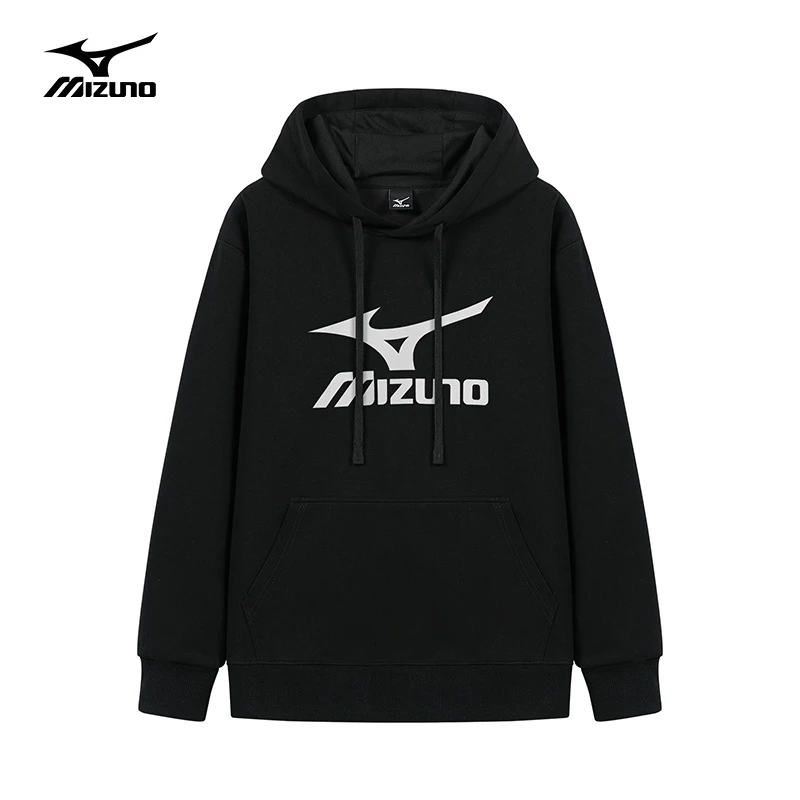 Mizuno/美津浓户外休闲卫衣男女春秋季连帽潮流宽松长袖印花衣服