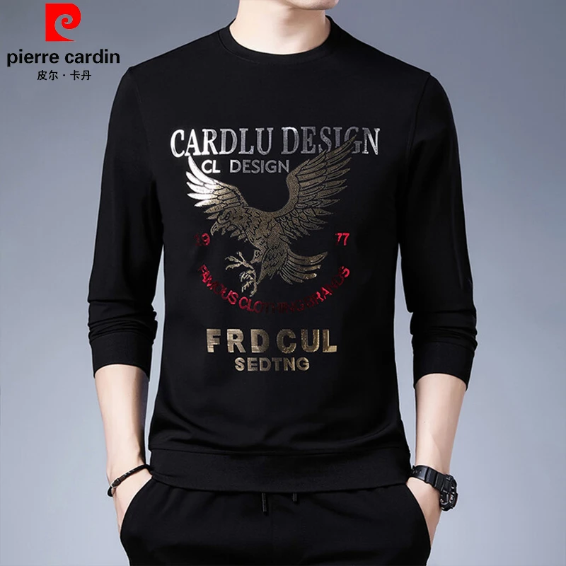 皮尔卡丹2023秋冬新款正品高档卫衣男士套头长袖休闲时尚中青年潮