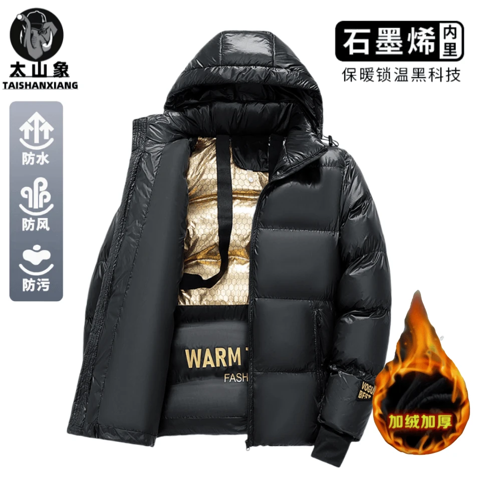 太山象2025冬季新款黑金棉服男女情侣同款棉袄宽松棉衣加厚外套