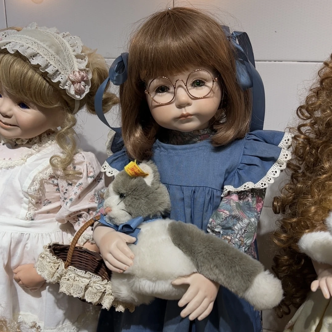 国外艺术家手作vintage古董陶瓷娃娃售出不退换顺丰到付当面验收。