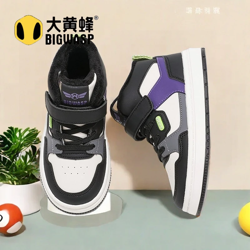 大黄蜂童鞋男童棉鞋潮流冬季保暖高帮新款二棉鞋3-6-12岁儿童鞋子