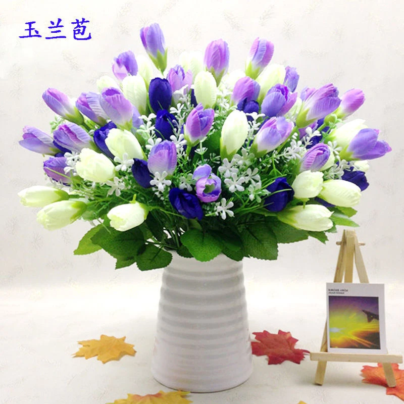 单支假花仿真花束玫瑰花卉绢花布花干花塑料花小把束布艺装饰插花