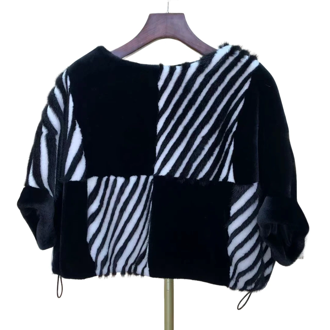 【YIXIAN】时尚轻奢设计款条纹短款时装7728