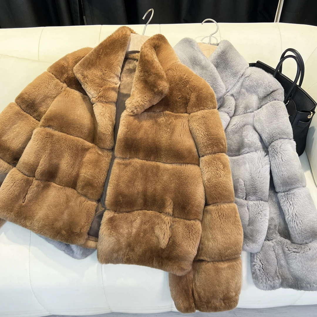 时髦翻领法式冬外套6609