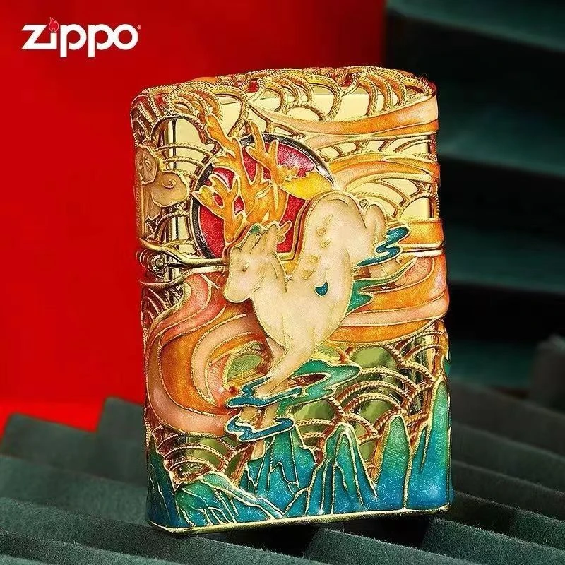 ZIPPO/之宝打火机夜光珐琅重甲一鹿有你官方正品送男士礼品DYX1H1