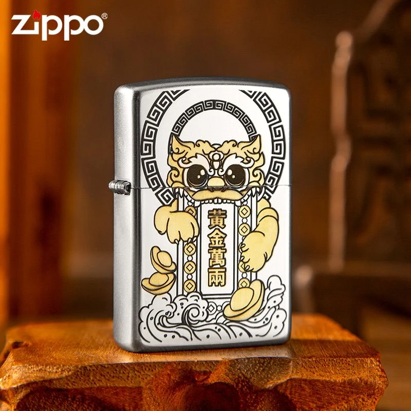 ZIPPO/之宝打火机黄金万两八方来财精雕款官方正品打火机-DYX1H1