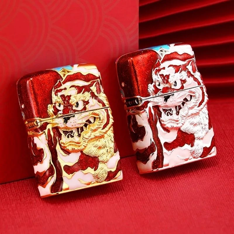 ZIPPO/之宝打火机夜光如虎添翼鸿运当头-珐琅官方防风火机DYX1H1