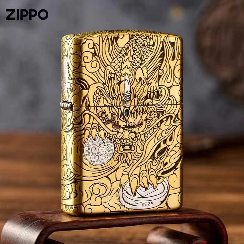 ZIPPO重甲套壳镀金貔貅正品防风打火机男士高档礼物礼品-DY9802TJ