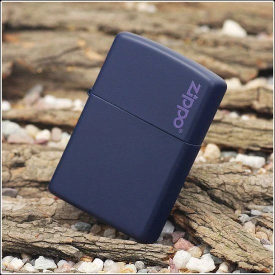 ZIPPO/之宝打火机海蓝哑漆商标设计送人官方正品防风打火机TCX1H1