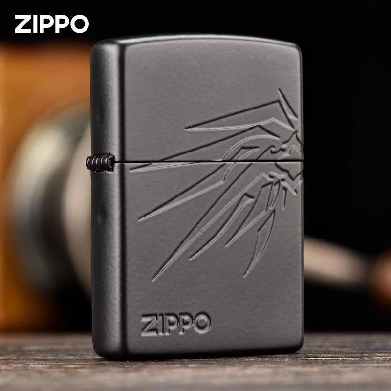 ZIPPO/之宝打火机金属之翼深黑磨砂精雕官方正品送男士礼物DYX1H1