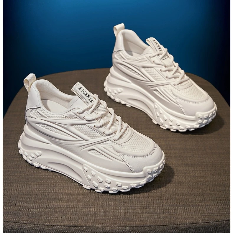 8公分内增高老爹鞋2023年春夏季新款厚底网面透气百搭小个子女鞋