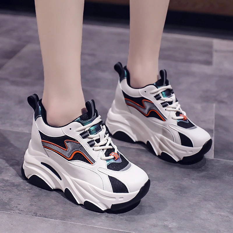 9cm厚底老爹鞋女2023春季新款ins潮韩版百搭女鞋增高休闲透气女鞋