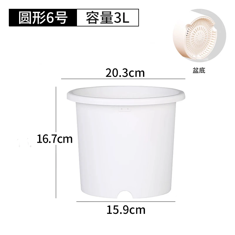 【拍1发5】爱丽思花盆6号白色百搭盆月季球根草花加仑盆爱丽丝花盆
