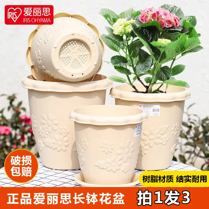 【活动3只装】爱丽思浮雕大花盆加厚树脂塑料月季绣球三角梅爱丽丝